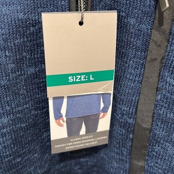 Eddie Bauer blue sweater fleece 1/4 zip size Large NWT - Picture 5 of 8